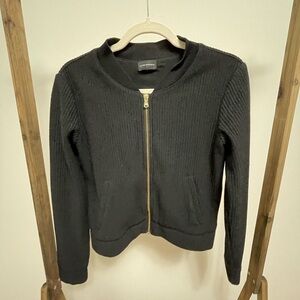 Black club Monaco knit bomber